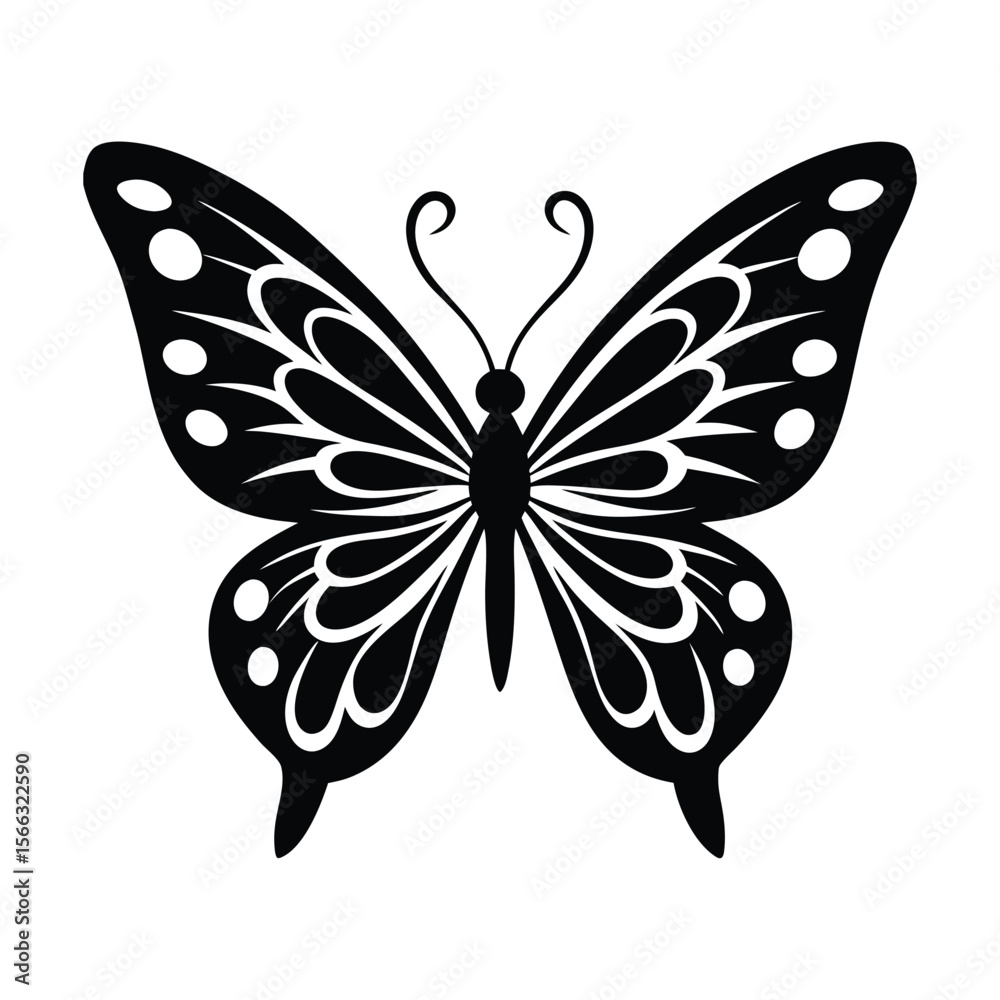 Butterfly Intricate Wings Icon Vector Illustration Butterfly Intricate Wings Icon Vector Illustration