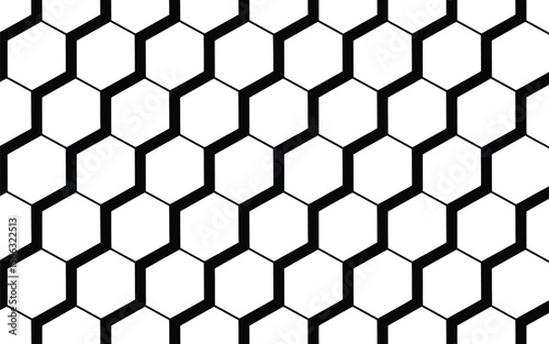 Black and White Hexagon Pattern Geometric Design honeycomb