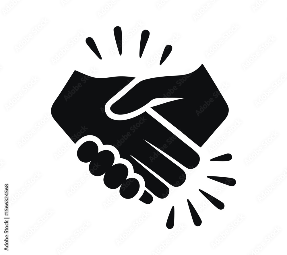 Obraz premium Business Agreement and Partnership Icons, Cooperation and Trust Vector Symbols