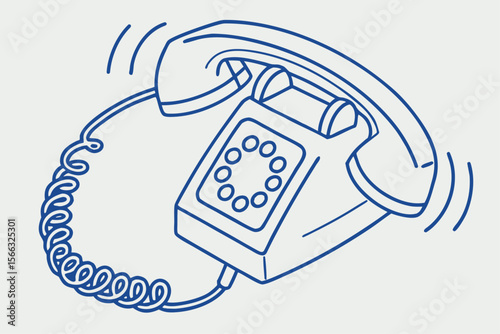 Flat style phone receiver icon with clean lines and vibrant colors