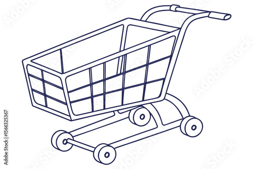 Simple shopping cart icon with clean lines and a modern design