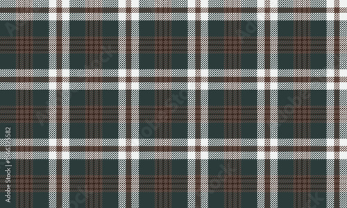 Seamless plaid pattern, green, brown, white, classic design, suitable for designing clothes, skirts and pants, adding a stylish and elegant look, vector illustration.