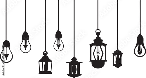 Black Pendant Light Clipart