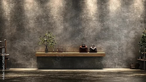 Stylish Interior Showcase: A Modern Display with Nature Elements