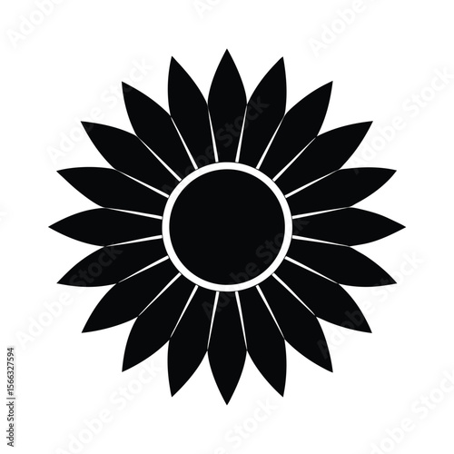 Sunflower Shape Icon Vector Illustration