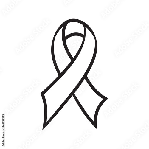 Outline Drawing of an Awareness Ribbon for Support and Remembrance