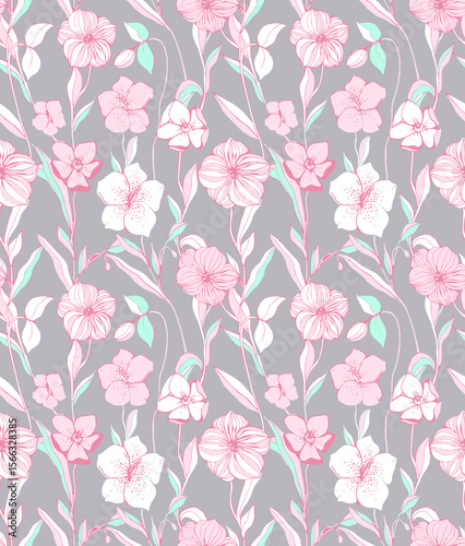 Wallpaper Mural seamless ethnic floral print design Torontodigital.ca
