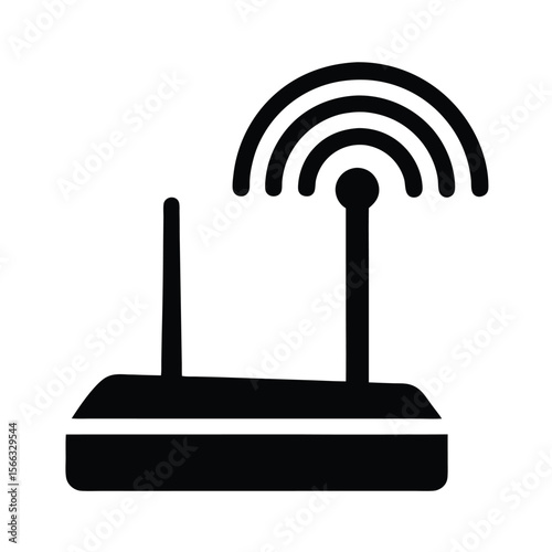 Wi Fi Router Silhouette Icon Vector Illustration