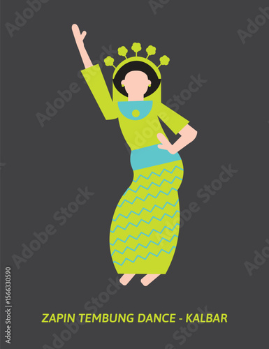 Zapin Tembung Dance Vector – Traditional Malay Islamic Dance from North Sumatra, Indonesia