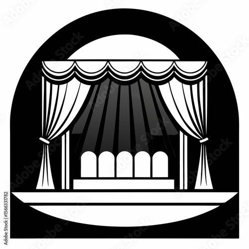 vector illustration of a stage