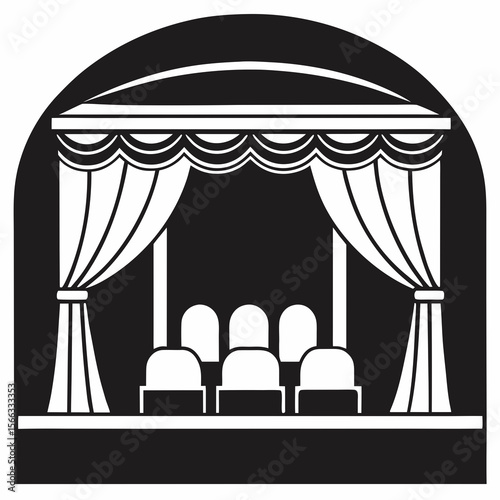 vector illustration of a stage
