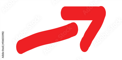 A bold, red marker-style arrow pointing right. This simple, hand-drawn graphic is perfect for guiding attention or indicating a 'next' or 'continue' action.

