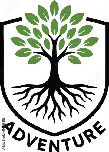 Tree with Roots Logo ? Growth Concept