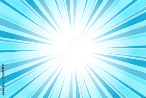 Cerulean Crayola Blue Abstract Blue Sunburst Background. Blue background with Glowing Sunburst and Dynamic Light Rays.