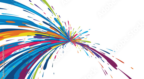 Vibrant splash of colors exploding outward in a dynamic abstract burst