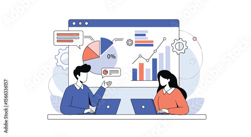 Analyzing business growth and performance metrics through data visualization and team collaboration strategies