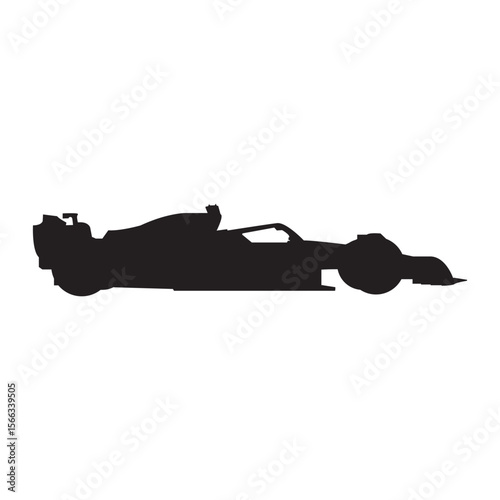 Formula 1 Race Car Silhouette – High-Speed Vehicle Vector Illustration
