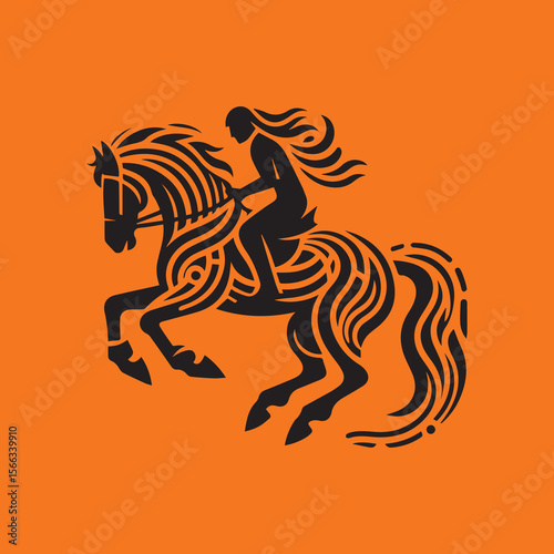 horse rider vector