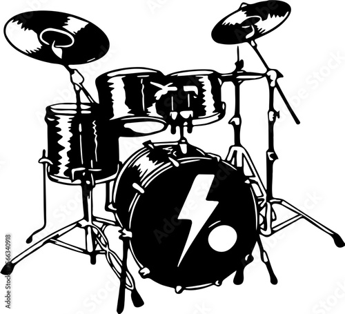 Drummer vector silhoutte