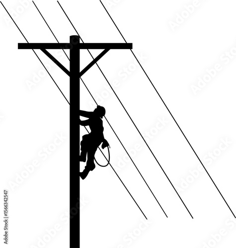 Electric worker silhouette