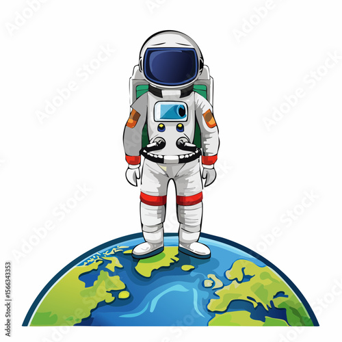 illustration of an astronaut on earth
