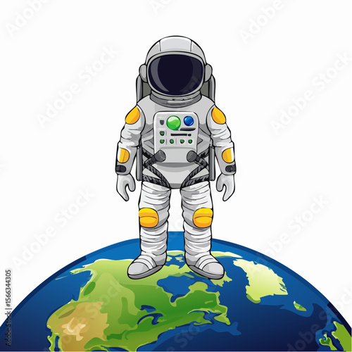 illustration of an astronaut on earth