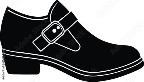 Womens classic black single strap shoe silhouette