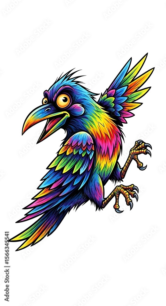 a drawing of a black crow bird doing a crazy pose against a solid white background. exaggerated low brow style art, fowl, weird, avian, surreal bird, bold lines, stylized, character art, cartoon
a drawing of a black crow bird doing a crazy pose against a solid white background. exaggerated low brow style art, fowl, weird, avian, surreal bird, bold lines, stylized, character art, cartoon