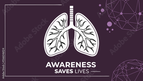 Stylized White Lung Illustration for Respiratory Health Awareness Campaign