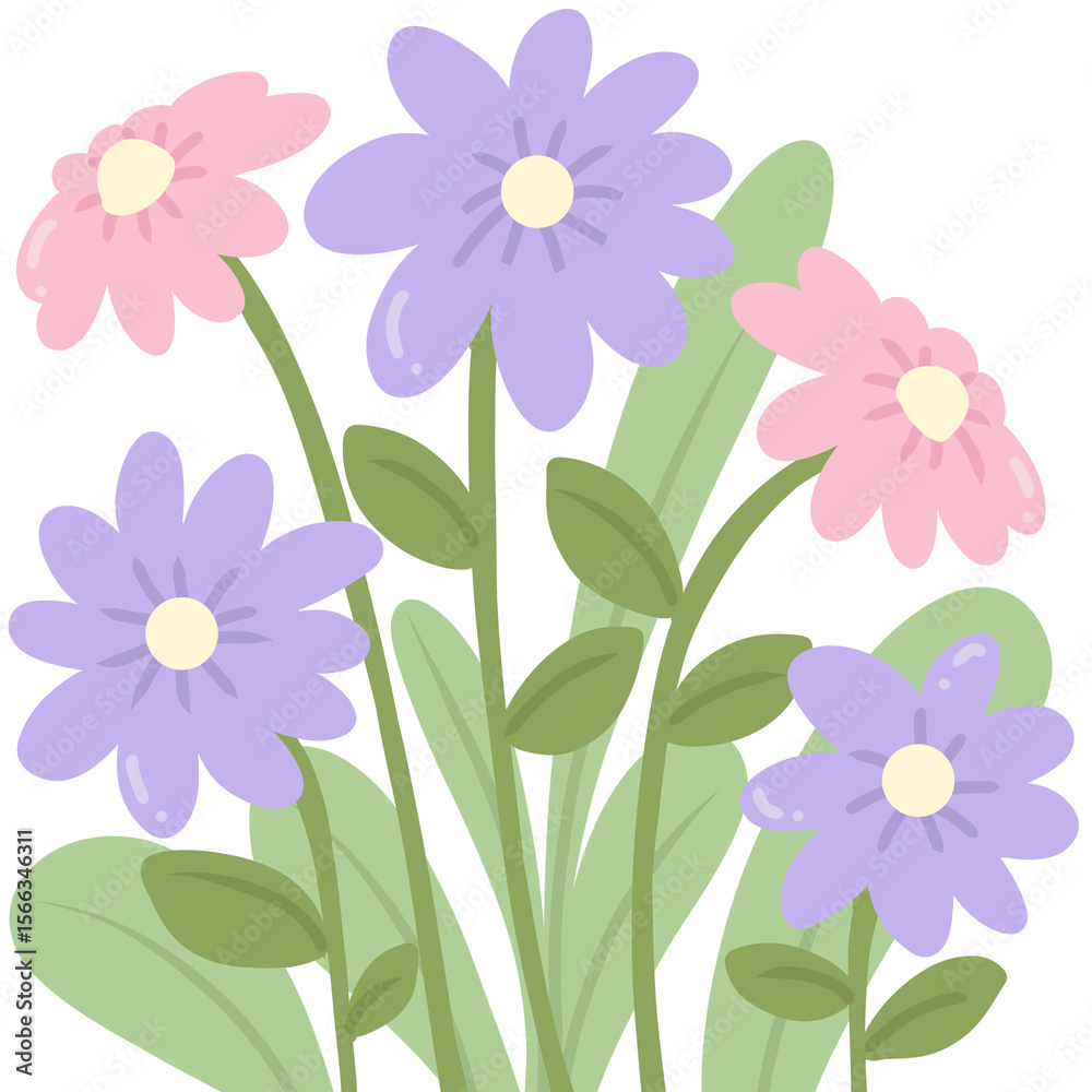 Obraz premium Cute pink and purple flower