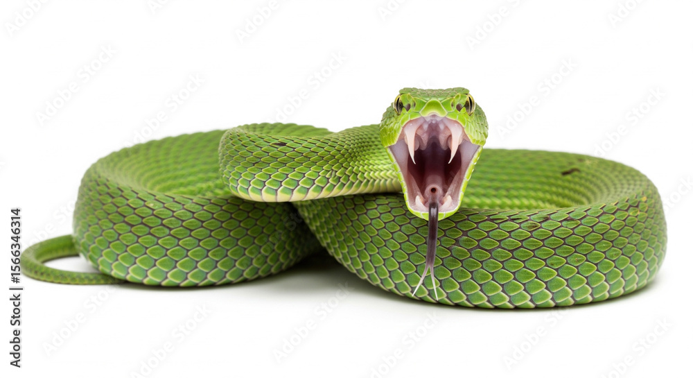 Obraz premium green snake in the grass