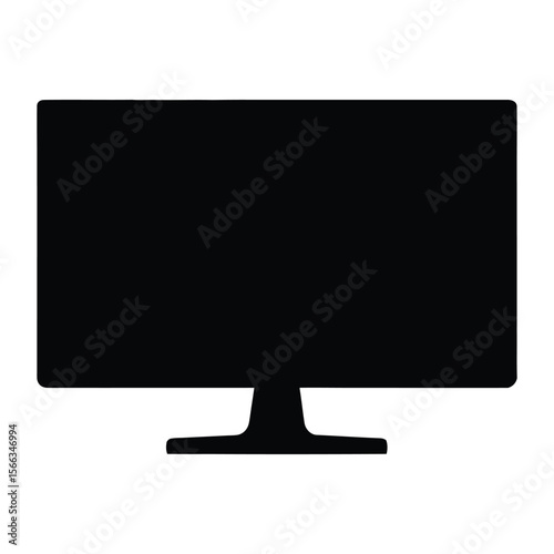 VESA Mount Ready Screen Silhouette, Vector, Illustration, Icon, Logo, White Background.