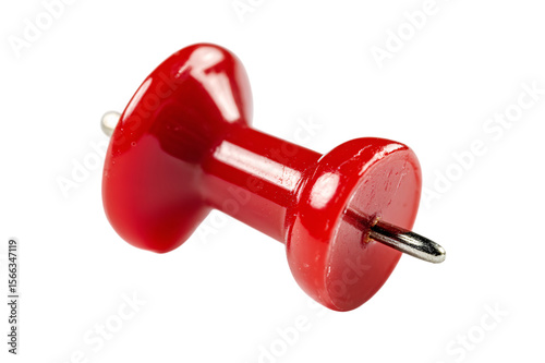 Isolated red pushpin closeup  on transparent background