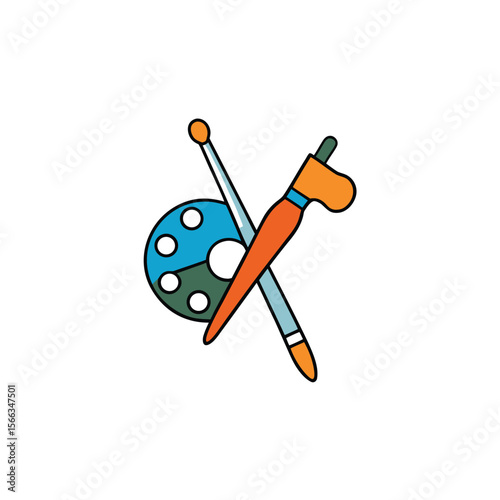 abstract vector design of creative painting tools 