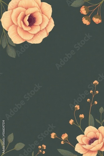 copy space for text background Aesthetic Vintage Botanical Illustration concept
