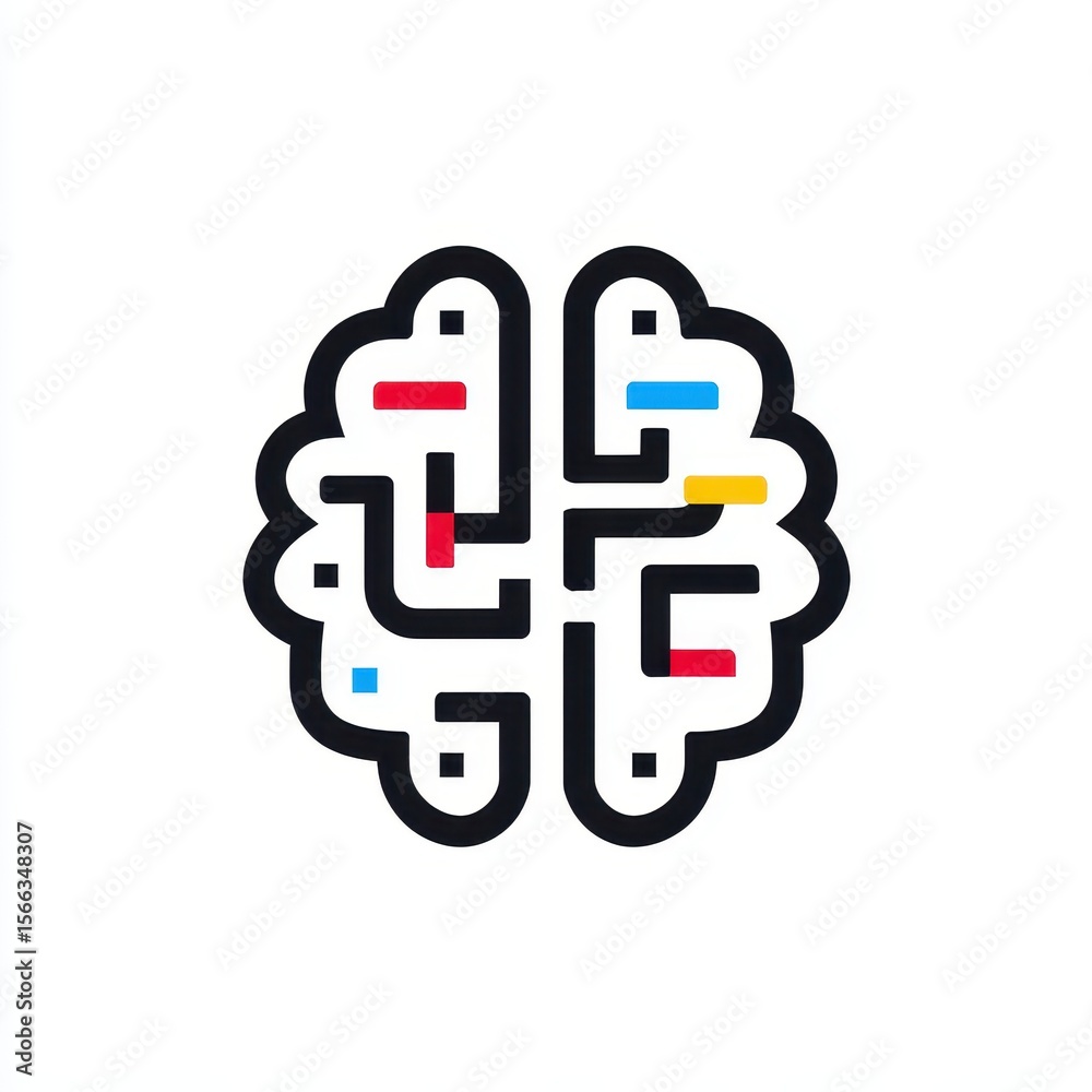 Brain maze. Concept for problem solving, education. White background, vector art Brain maze. Concept for problem solving, education. White background, vector art
