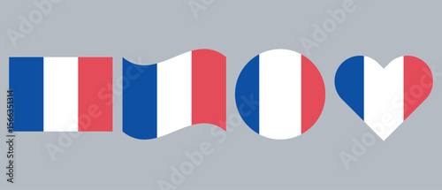  The national flag of France featuring three vertical stripes in blue, white, and red. A timeless symbol of liberty, equality, fraternity, and French national identity.