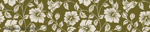 Hawaiian aloha hibiscus flower Seamless pattern.