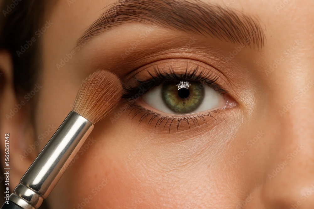 Naklejka premium A Close-Up of Eye Makeup Application