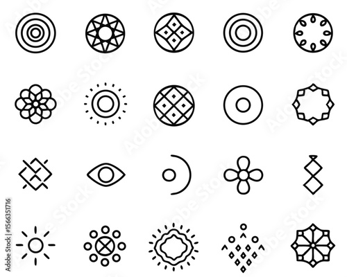 Comprehensive collection of distinct circular letter o emblems and symbols presented in a versatile design template format for broad application