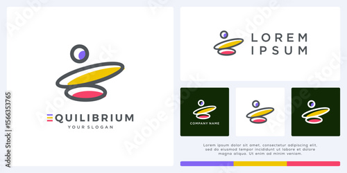 Equilibrium logo design with unique people for success