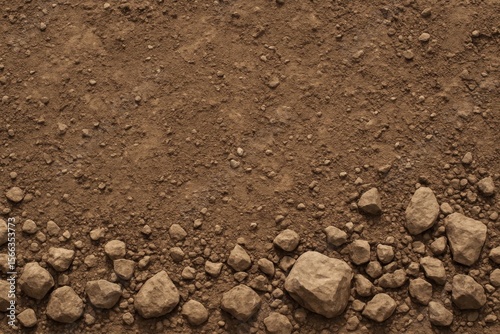 An expansive canvas of barren earth, speckled with a scattering of rocks, paints a picture of desolation and resilience