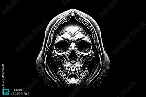 grim reaper tattoo designs dark art scary creepy style tattoo illustration vector black and white background templates