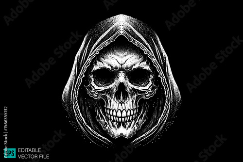 grim reaper tattoo designs dark art scary creepy style tattoo illustration vector black and white background templates