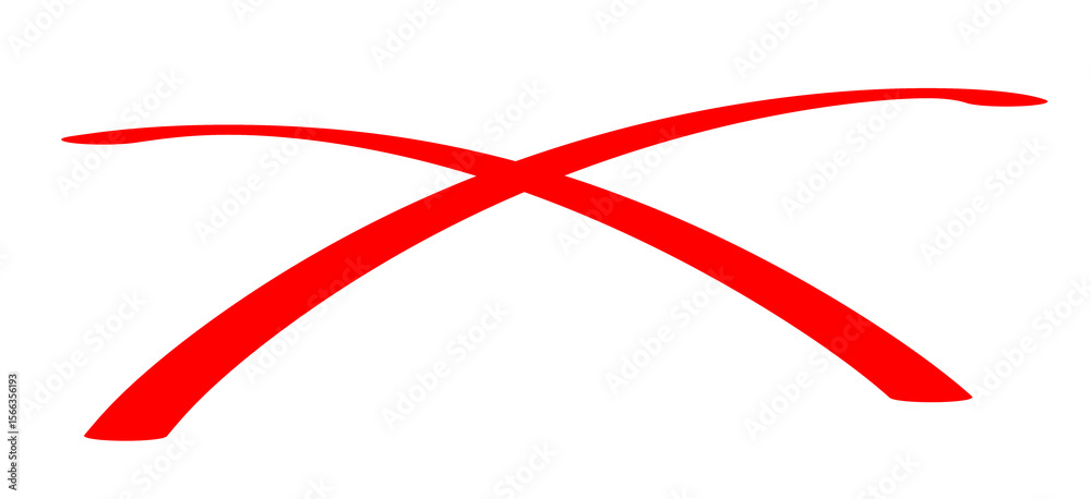 Fototapeta premium Hand Drawn Red Cross Marker on Transparent Background, Isolated Red X Sign, Doodle Cross Symbol PNG