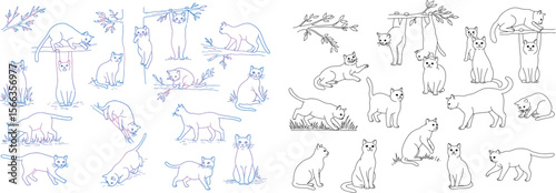 Whimsical Cat Sketches A Collection of Line Drawings