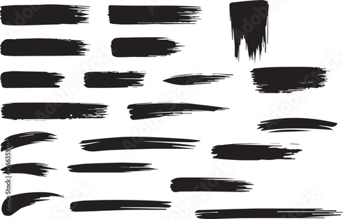 Hand Drawn Artistic Brush Strokes Set - Vector Elements
