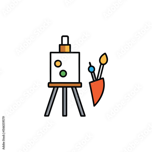 Stylized vector illustration of a classic painter 