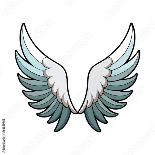 Realistic Angel Wings Vector – Isolated on Transparent Background