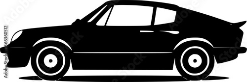 black and white car